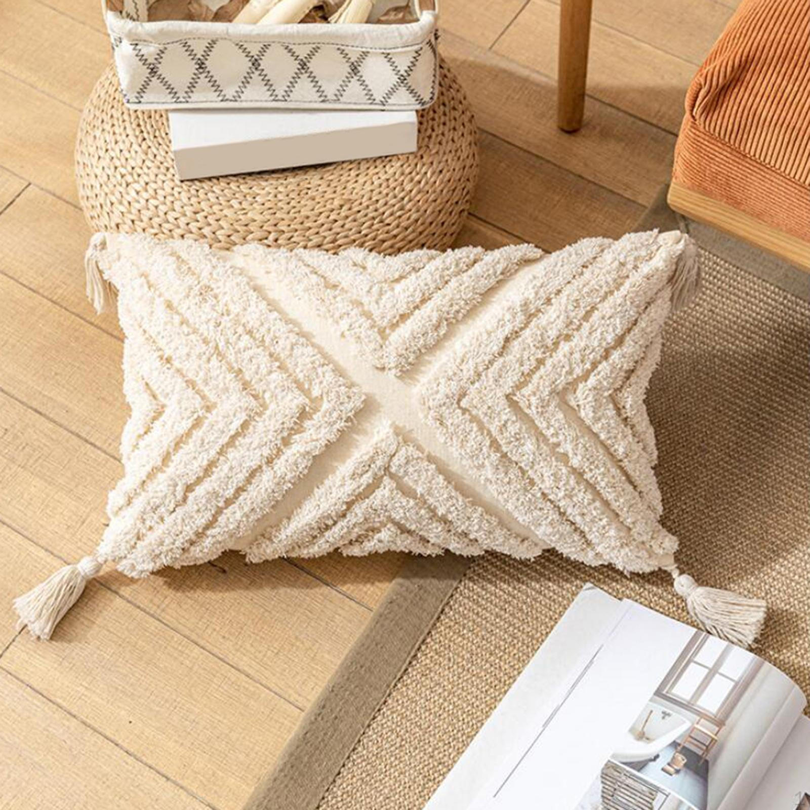 Наволочка стеганая с макраме и кисточками Style 1 Rectangle 1630₽