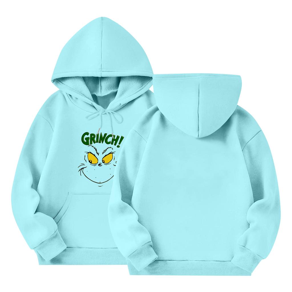 Children's Long-sleeved Loose-fitting Pullover Hoodie With Drawstring And Solid Color