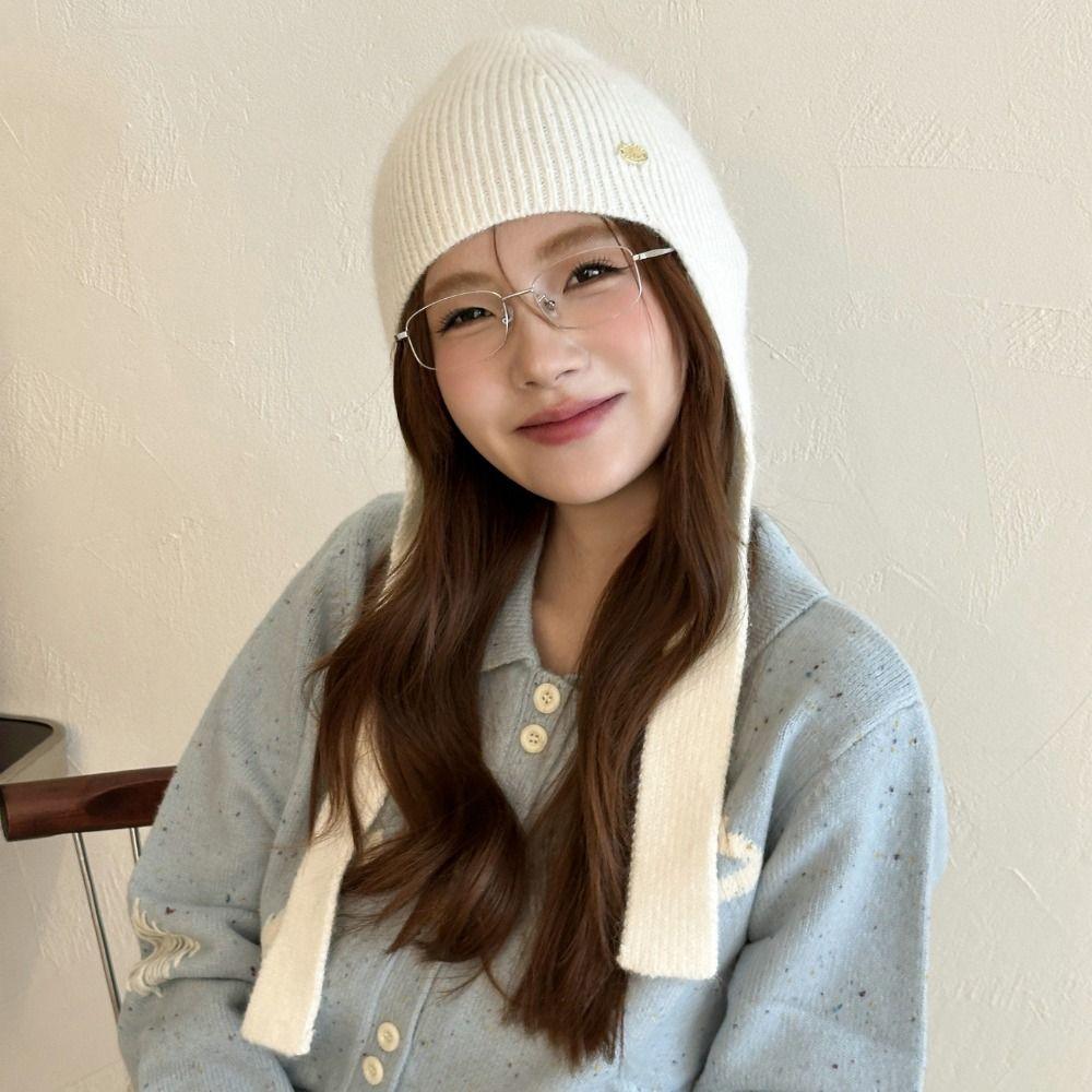 Coldproof Woolen Crochet Beanies Cap Keep Warm Girls Pullover Cap Fashion Knitted Hat  Female