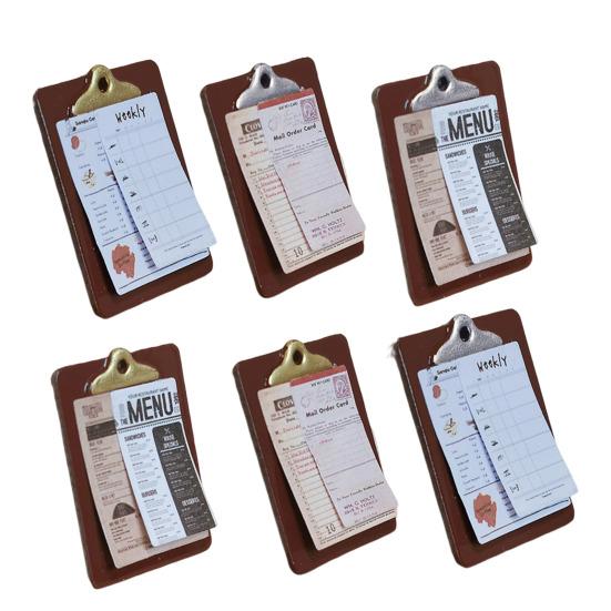 Miniature Menu Board Mini Clip Board with Menu Card Doll Accessory for 1/6 1/12 Doll Mansion Cafe Restaurant Scene