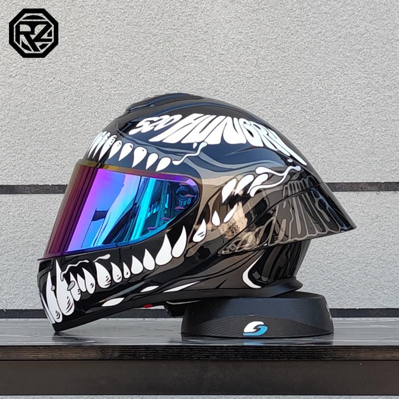 ORZ Motorcycle helmet, men's and women's dual lens full face helmet, motorcycle sports car, all season full face helmet