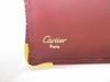 Authentieke Cartier Must de Cartier Bordeaux Leder Dubbelgevouwen Portemonnee #b079 Open doos