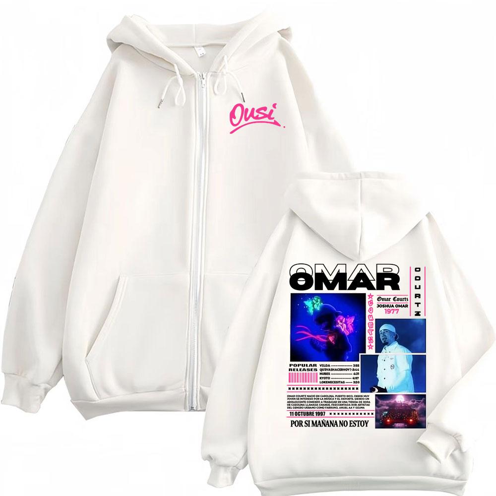 Omar Courtz Por Si Manana No Estoy Tour Zipper Hoodie Men Women Fashion Hip Hop Jacket Sweatshirt Hoody Coats