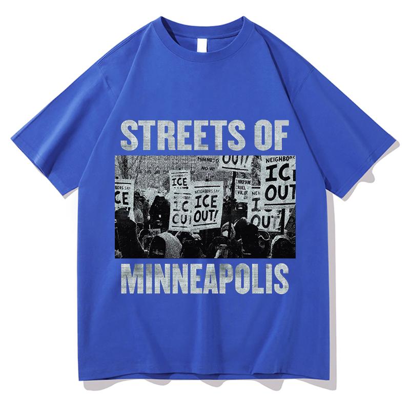 Bruce Springsteen Streets of Minneapolis T Shirt Cute Unisex Funny Animal Meme Sweater TShirts Trending Casual Fashion Vintage L