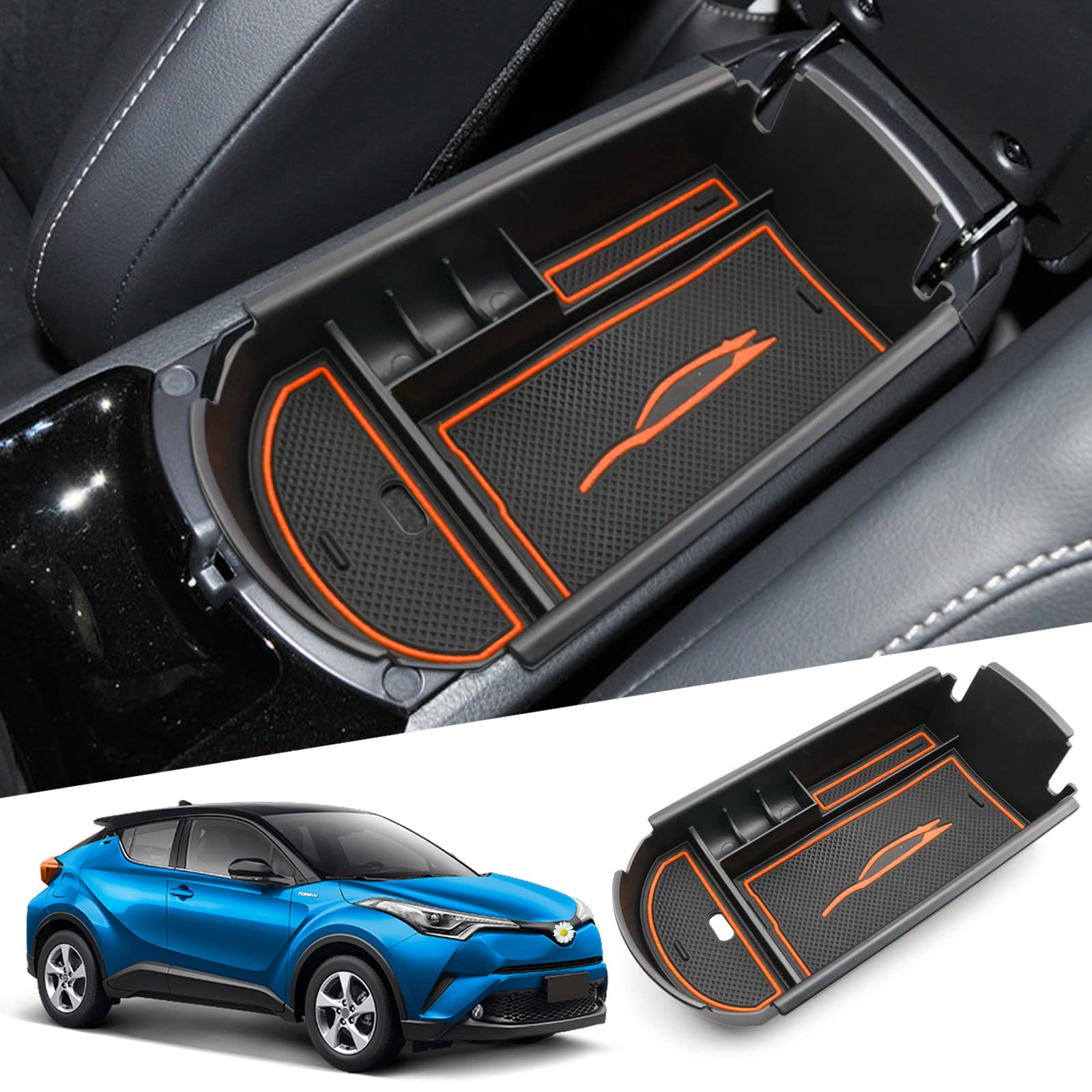 

SHAOHAO Эксклюзивная серия консольных лотков Toyota Лоток для хранения Консольный бокс Лоток для мелочей Автоаксессуары Детали интерьера Лоток на центральную консоль Консоль оранжевый