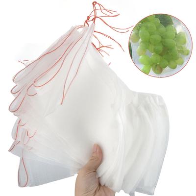 100Pcs Nylon Mesh Bags with Dradrawstringwstring Breathable Fruits Barrier Protect Bags 25x15cm