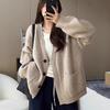 Large size women's retro sweater jacket women's autumn and winter new soft waxy European and American style V-neck knitted cardigan top