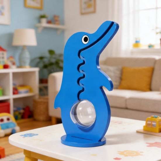 Holz Dinosaurier Sparschwein Klarer Acryl Bauch Münz Bargeld Behälter Jungen Mädchen Cartoon Hund Pinguin Geldsparen Box Dekoration