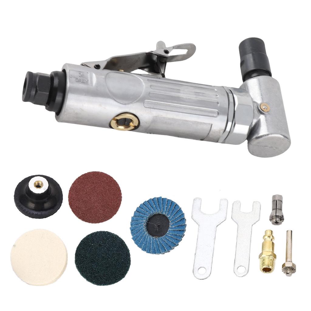 Pneumatic Grinding Set Right Angle Air Die Grinder 0.3HP Motor 1 4 1 8 Chuck Adjustable Speed
