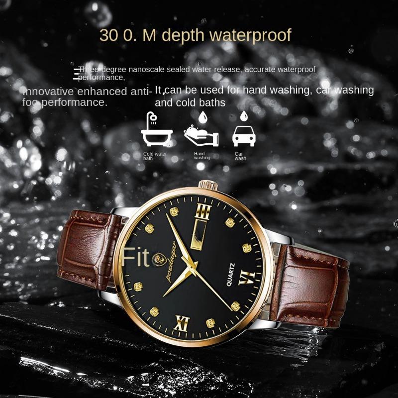 Top Brand Waterproof Luminous Men's Watch Ultra Thin Quartz Fashionable Temperament Large Dial Double Calendar Watch