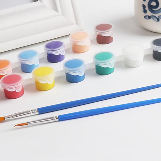 Solid 12 Watercolor Pigment Ceremics Pottery Paint Brush DIY Art Crafts Set