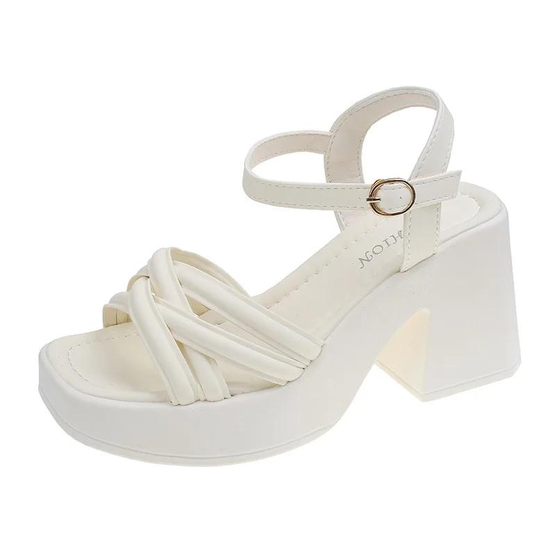 Fashion 2025 New Summer Casual Waterproof Women's Sandals Fashionable Increased Heel Platform Wedges Stylish Roman Loafers for Women