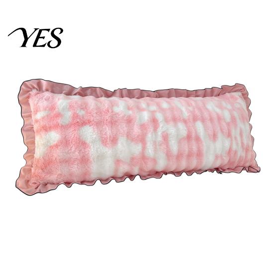 Luxury Decorative Sofa Cushion Covers Fluffy Body Pillow Cover, Faux Rabbit Fur Bed Cover with Zipper, Ruffle Hidden Zipper Trim, Plush Bubble
