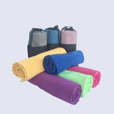 Microfiber Portable Beach Towel Dry Fit Quick Drying Gym Towel with Mesh Bag for Sports