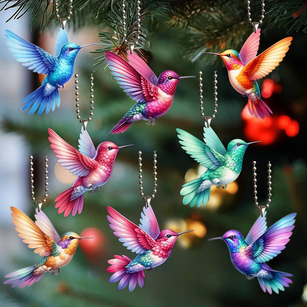 

Набор акриловых подвесок «Колибри» - 8 штук, 2D украшение для окна, сад, дом, офис, автомобиль, ключ, украшение для вечеринки чистый