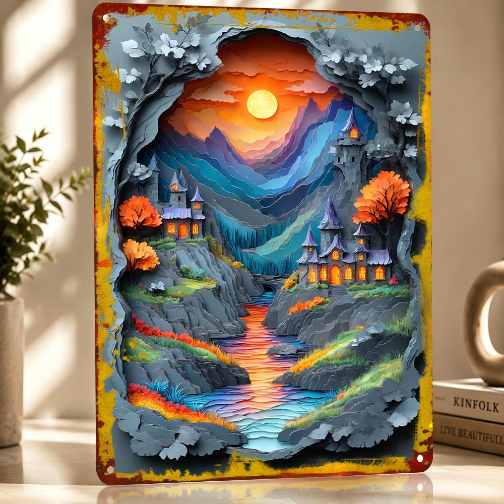 Papercraft Fantasy D Printed Texture Poster Personalized Wall Art Retro Metal Tin Signs for Decor Living Room Home Decorations