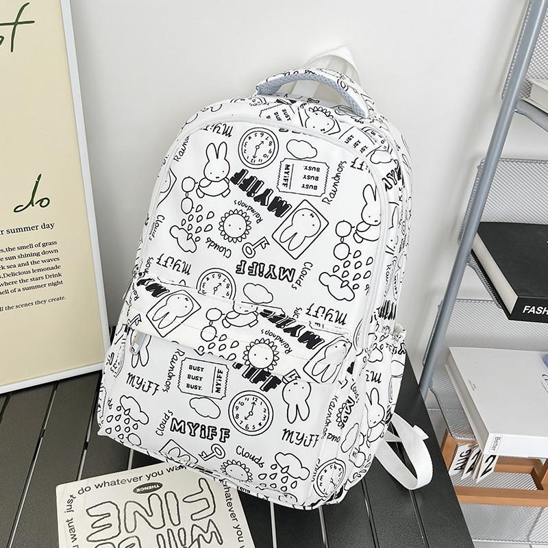 Fashion Pattern Rabbit Girls School Bag Breathable Nylon Backpack For Daily Use