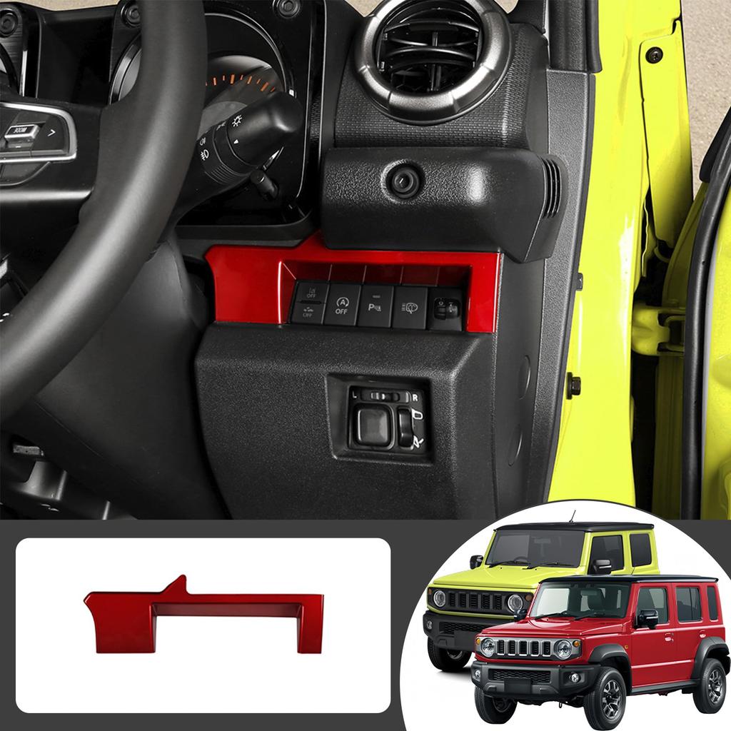Kylorune Headlight Switch Panel Console Button Panel Cover for Jimny and Jimny Custom Parts for Multi-Function (Red) Jimny, Nomad, Sierra,