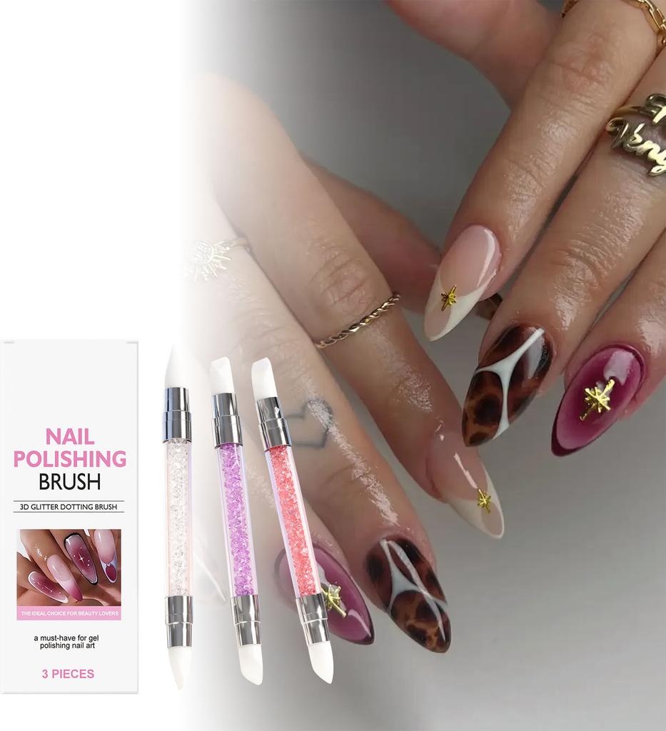 Double-headed Silicone Nail Pen For Nail Painting, Easy To Apply, Fashionable And Creative For Beginners.