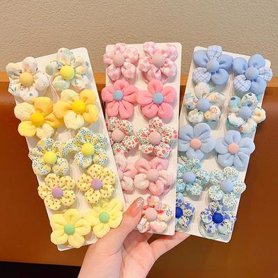 High-Value Girls' Flower Hair Ties - No Damage, Elastic Rubber Bands & Headbands