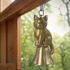 Katze Windspiel aus Messing Handarbeit Niedliches Katzen Windspiel Einzigartiges Kätzchen Windspiel Gedenk-Windspiel zur Tür- und Fensterdekoration