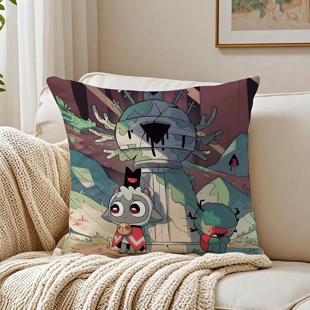 Cute Dark Indie Game CCult Of The Lamb Cushion Cover Pillowcase Antidustmite living Room Sofa Decor Cushion Room