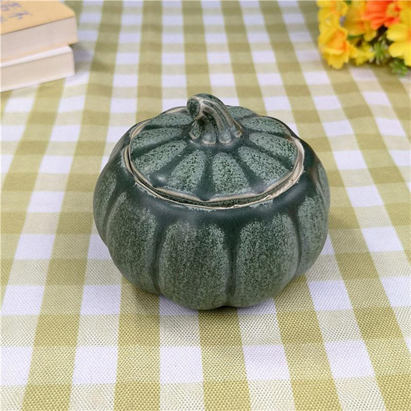 

Бытовая креативная керамическая банка для чая в форме тыквы, влагонепроницаемая банка для хранения, персонализированная маленькая герметичная банка, банка для закусок циан