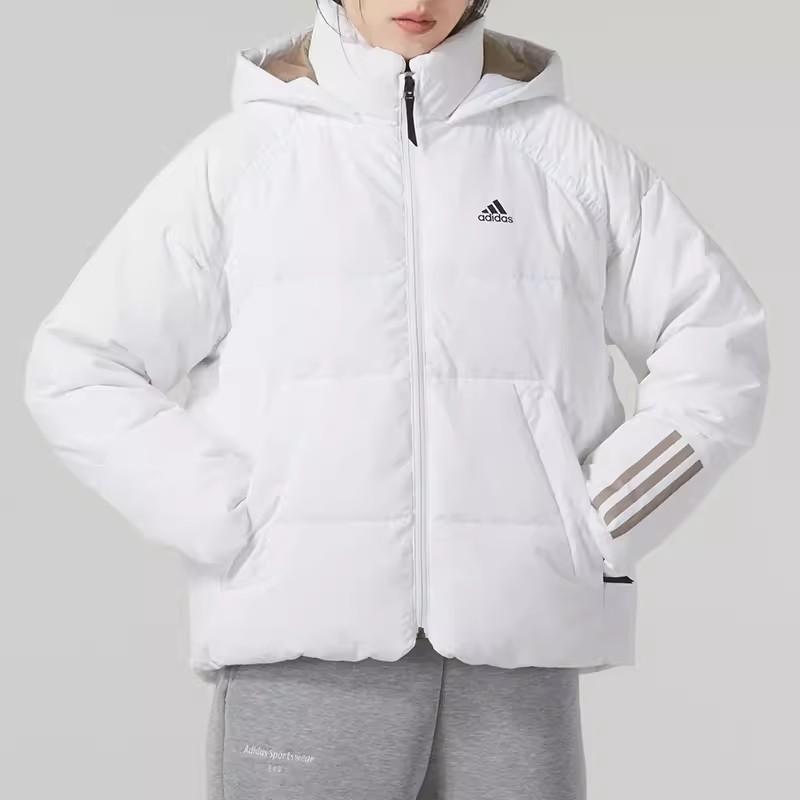 Adidas Outdoor Sports Down Jacket with Three-Stripe Logo Women Jackets White IL8935