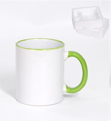 Blank Ceramic Mug with Color Handle, for Sublimation