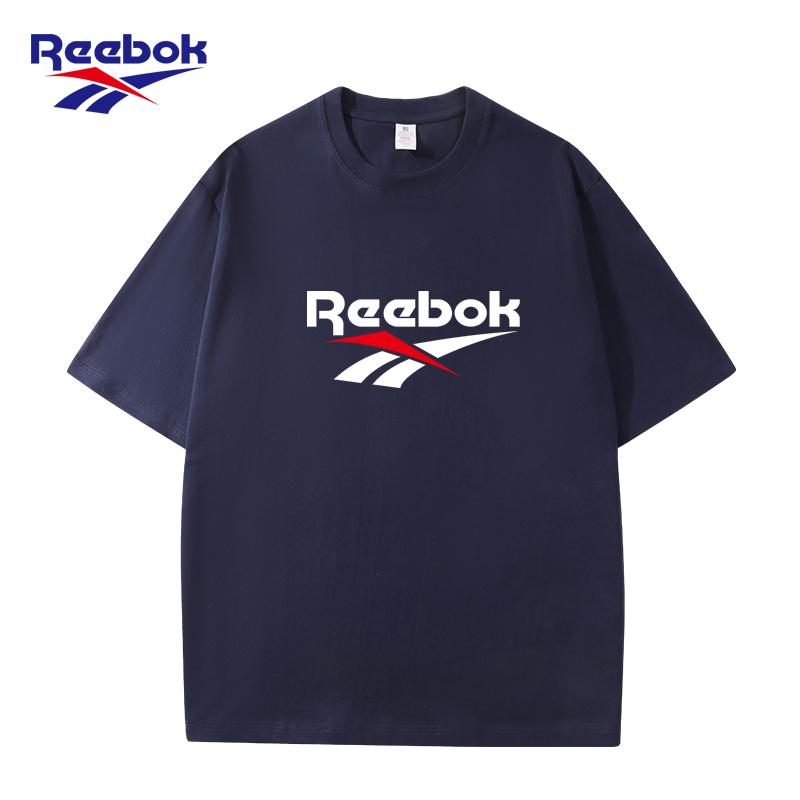 

Reebok 2026 Літо Принт Нові Високоякісні Бавовняні Футболки З Круглим Вирізом Чоловічі та Жіночі L темно-синього кольору