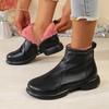 Fleece-Lined Cotton Mom Shoes Warm Short Leather Boots Comfortable Women'S Shoes For Middle-Aged And Elderly Not Slippery