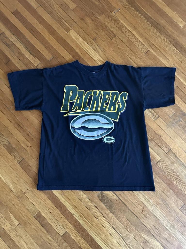 Vintage Green Bay Packers T Shirt Men’s XL Black 90’s