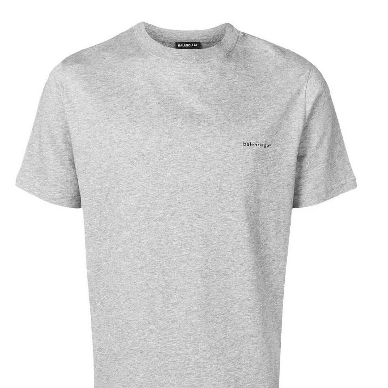 Balenciaga Small Logo Print Cotton T-Shirt 'Grey' Unisex 556151TYK281300