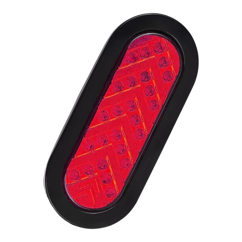 2Pcs 12-24V Red LED Car Truck Trailer Oval Side Marker Turn Signal Light Lamp