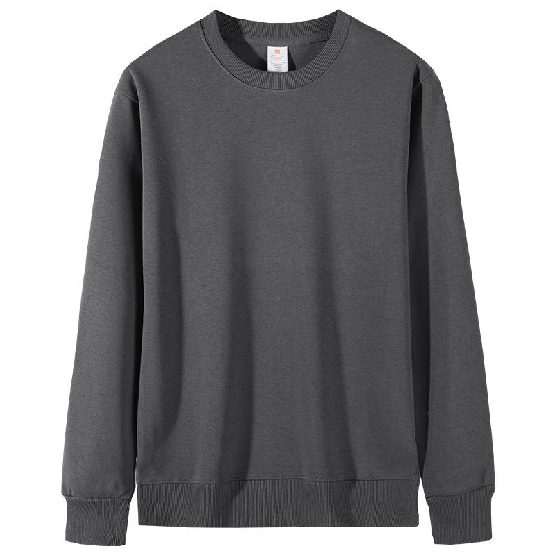 Hua Cotton Round Neck Unisex Hoodie - Autumn/Winter Classic Solid Color