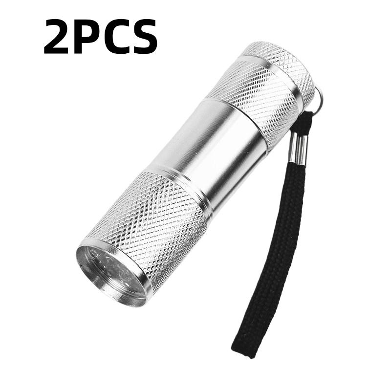 1/2/5Pcs 395nm UV Flashlight, 9LED Purple Light Anti-Skid Torch with Rope, Professional Portable Gadget