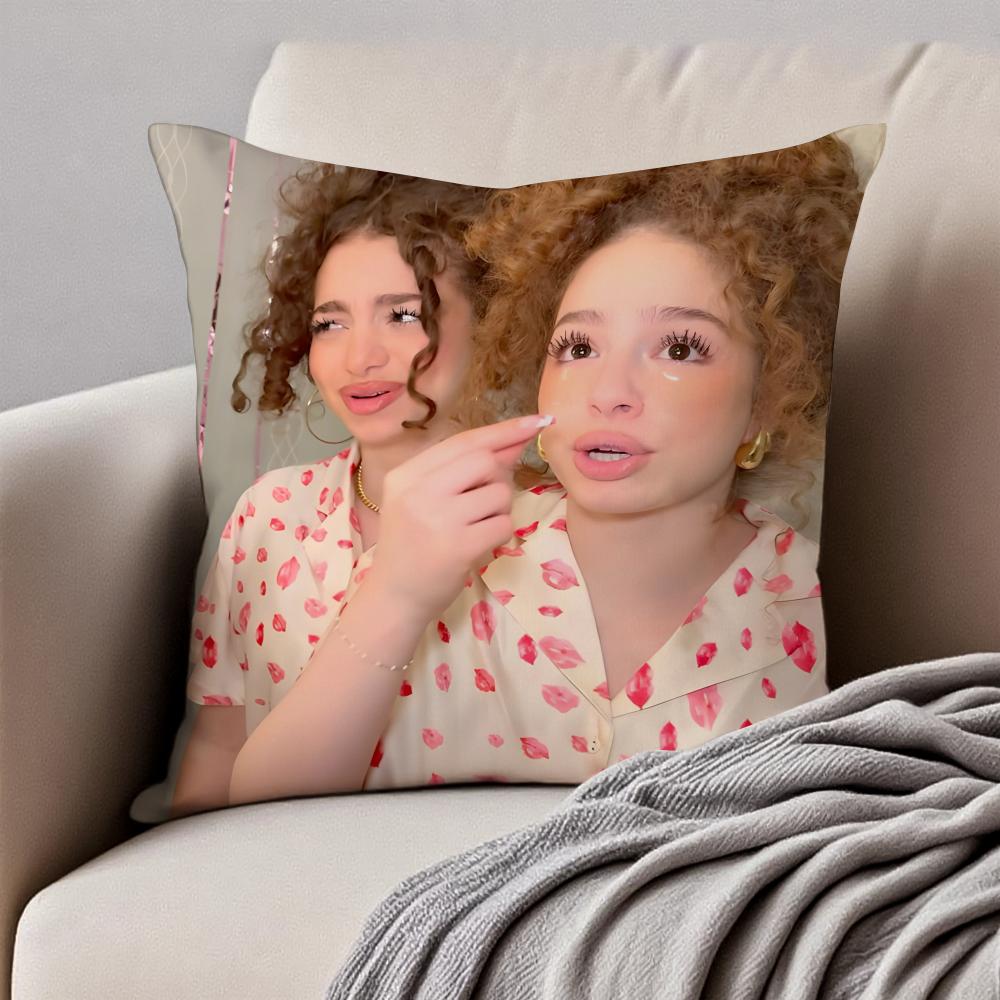 Hot Charismatic Celebrity KKalogeras Sisters Cushion Cover Pillowcase Antidustmite Invisible Zipper Short Plush Sofa Cushion