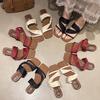 Niche design sense retro wedge heel sandals women's summer 2025 new fashion square head open-toed high-heeled cool slippers