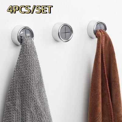 4 Pieces Round Dishcloth Clip No Punching Self Adhesive Dish Washing Cloth Storage Clip Wall Mounted Space Saving