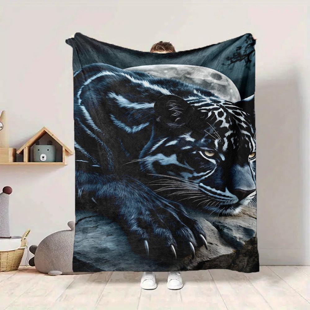 1pc Black Panther Print Blanket Lightweight Blanket Throw Blanket For Sofa, Bed, Travel, Camping, Livingroom, Office, Couch, Chair yy251010051