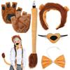 OATIPHO Lion Costume Lion Costume Kit Made with Soft Includes Lion and Perfect for Animal Parties and Costume Accessories Set, 6-Piece Yarn, Ears,