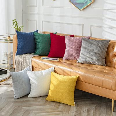 Ultrasonic Solid Color Pillow, Velvet Pillow Cover, Fabric Solid Color Household Products, Nordic Multi-color Sofa Cushion