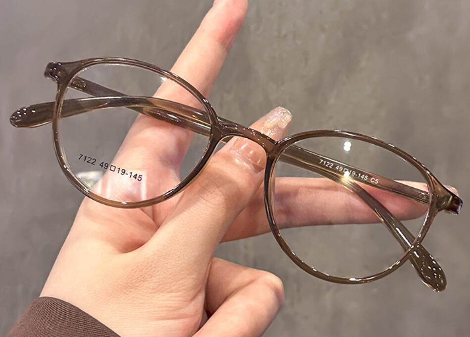 Glasses TR90 Blue Eye Decorative Protection Super Round Myopia Lens Short-sighted Unisex Blocking HD Spectacle Light Eyewear Lightweight Eyewear