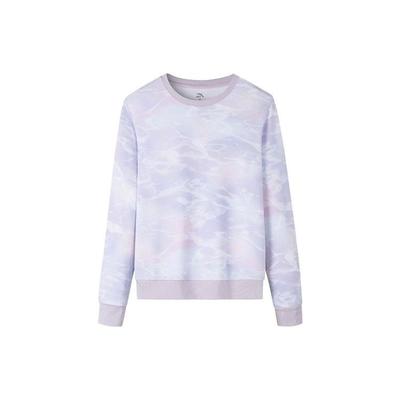 Umfassende Trainingsserie Buchstaben-Print Pullover Rundhals Langarm Sweatshirt Damen Sweatshirt Lila 162237723-1