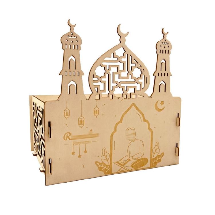 Eid Wood Ornaments Hollow Moon Stars Indoor Restaurant Dining Room