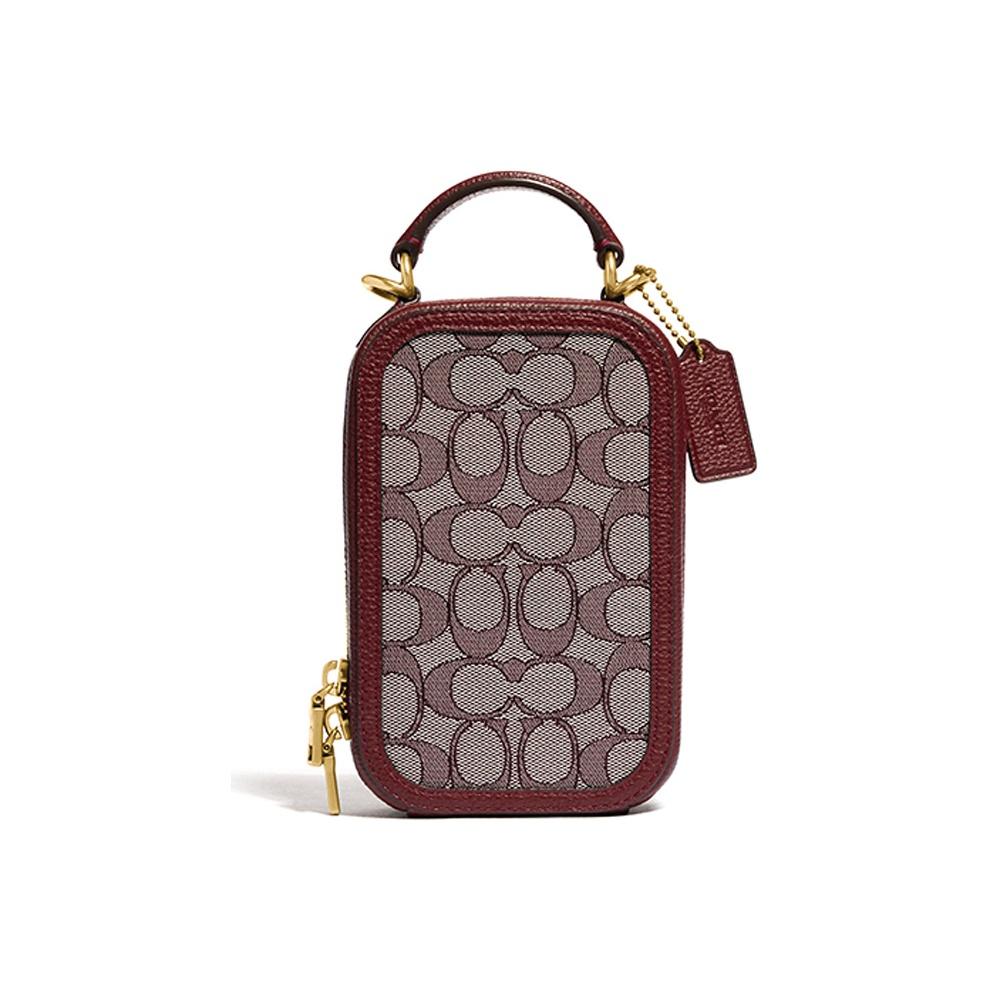 

Coach Alie Classic Logo Jacquard Leather And Fabric Mini Camera Bag Women bags Red 4866-B4RH5 Basic Set (Bag+Dust Bag)