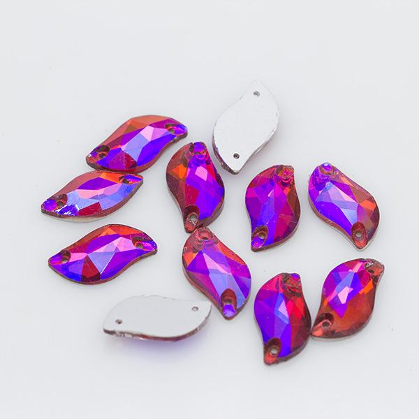 

28 шт. S-образных хрустальных стеклянных алмазных листьев для самостоятельного изготовления одежды и аксессуаров для свадебных платьев 10x20mm, 28 pieces