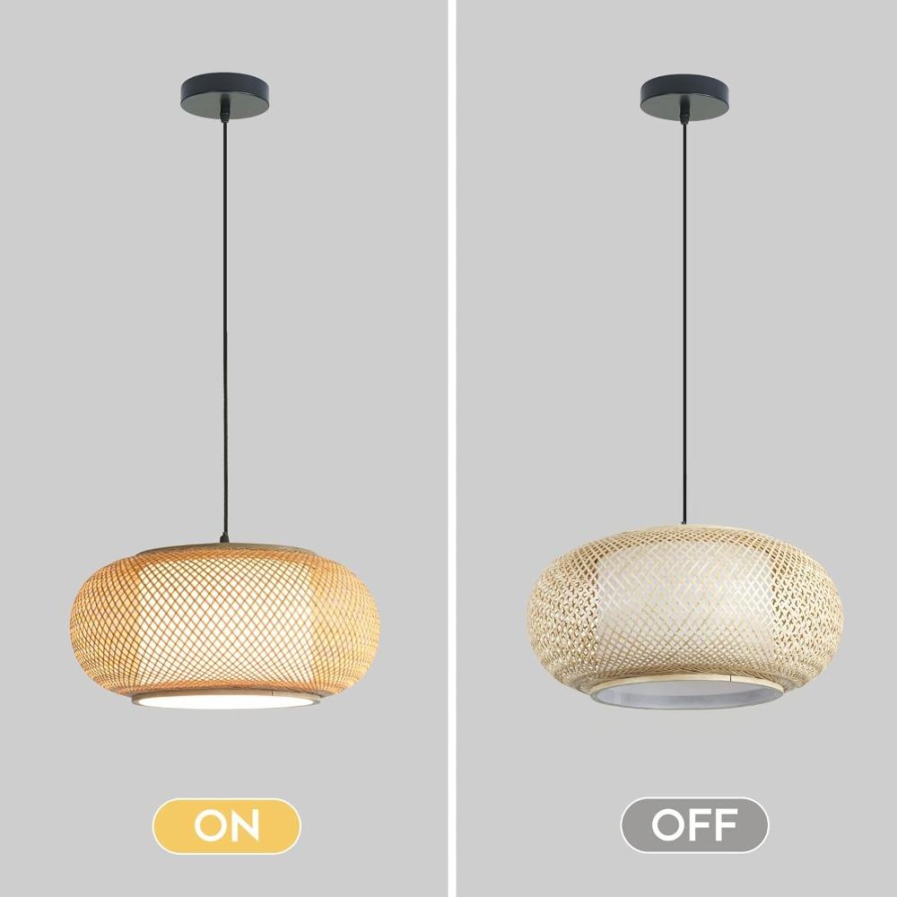 40/60CM Bamboo Pendant Light Natural Chandelier Ceiling Light Ceiling Lamp Bamboo Chandelier for Dining Room Tea Room Restaurant