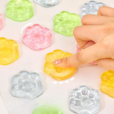 Creative Jelly Cat Claw Sticky Toy - Transparent, Fun, Decompression Gift for Students & Kids.