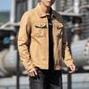 Men's Casual Black Denim Jacket, Versatile Spring & Autumn Workwear, Trendy Turn-Down Collar Top